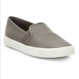 VINCE perforated leather slip on fashion sneakers